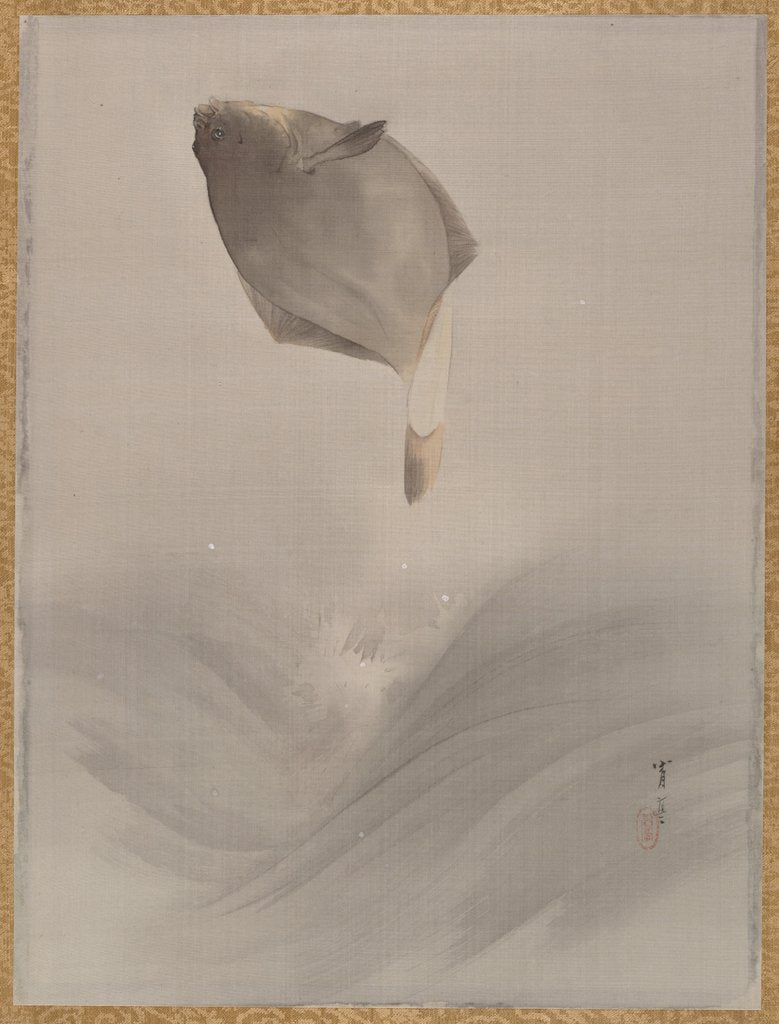 Detail of Jumping fish, ca. 1887 by Watanabe Seitei