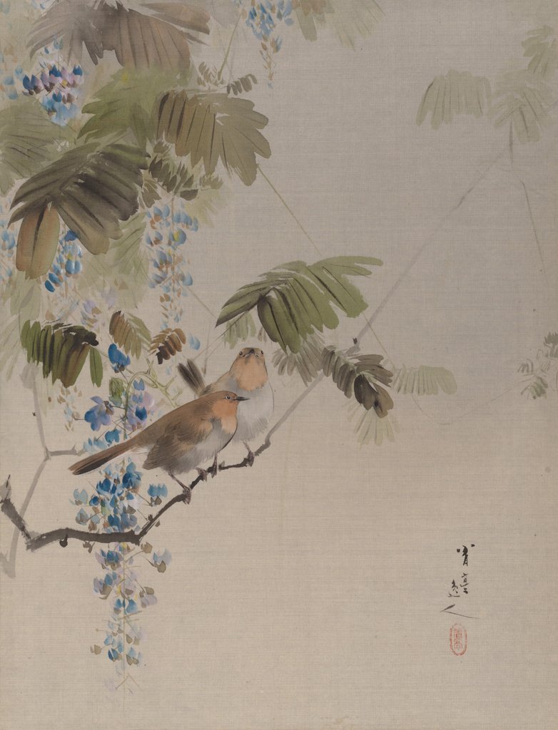 Detail of Birds and Flowers, ca. 1887 by Watanabe Seitei