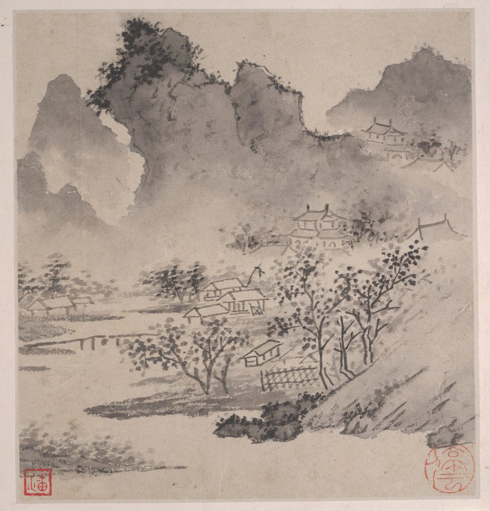 Detail of Eight Songs of the Xiao and Xiang Rivers by Wen Zhengming