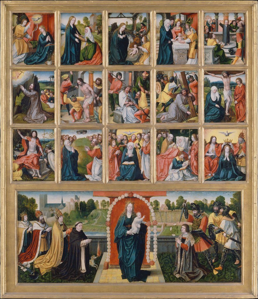 Detail of The Fifteen Mysteries and the Virgin of the Rosary by Netherlandish Painter
