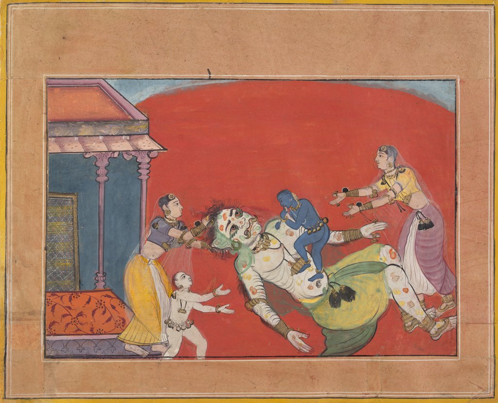 Detail of The Death of the Demoness Putana: Folio from a Bhagavata Purana Series, ca. 1610 by Unknown