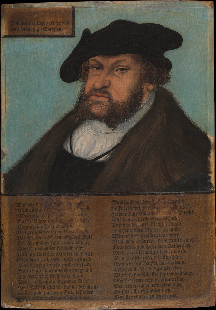 Detail of Johann I, the Constant, Elector of Saxony, 1532-33 by Lucas Cranach the Elder