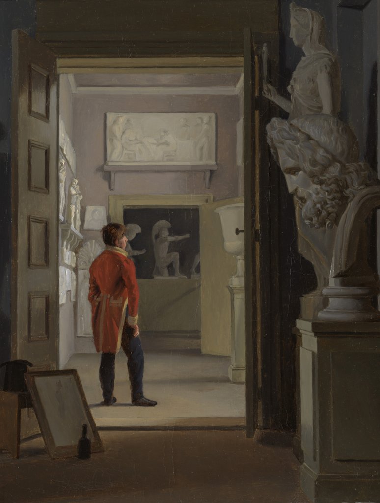 Detail of The Hall of Antiquities at Charlottenborg Palace, Copenhagen, 1830 by Adam August Müller