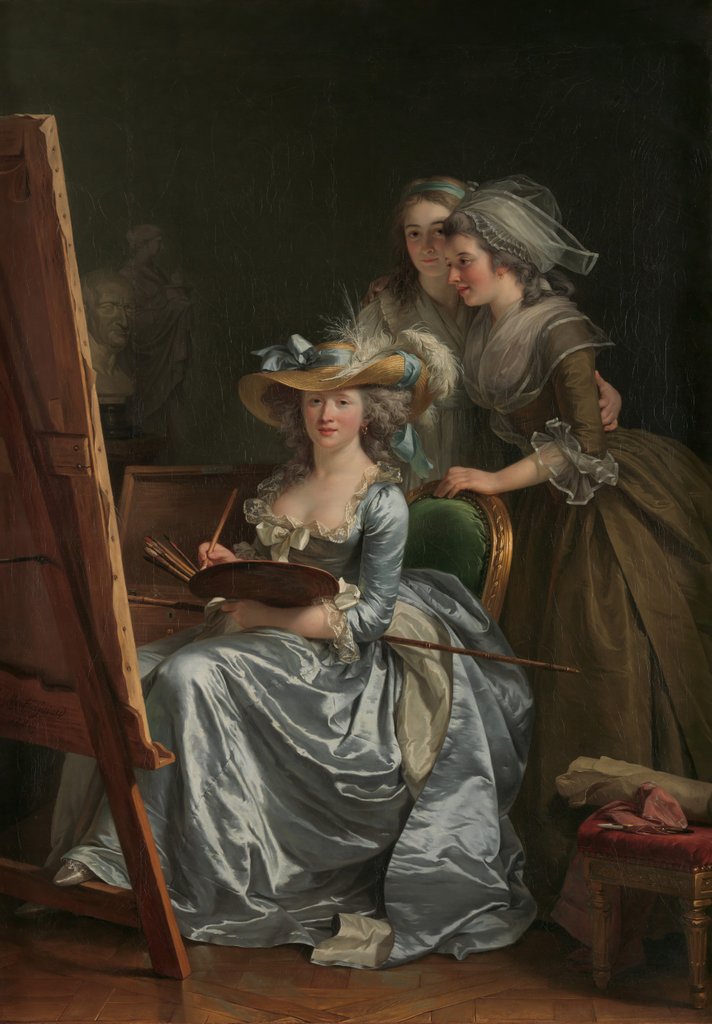 Detail of Self-Portrait with Two Pupils, Marie Gabrielle Capet and Marie Marguerite…, 1785 by Adélaïde Labille-Guiard