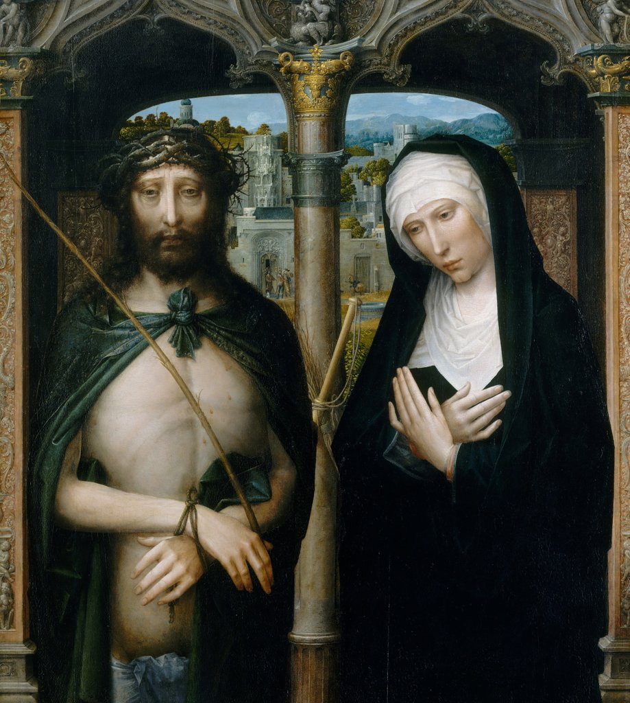 Detail of Christ Crowned with Thorns, and the Mourning Virgin, ca. 1530-40 by Adriaen Isenbrandt