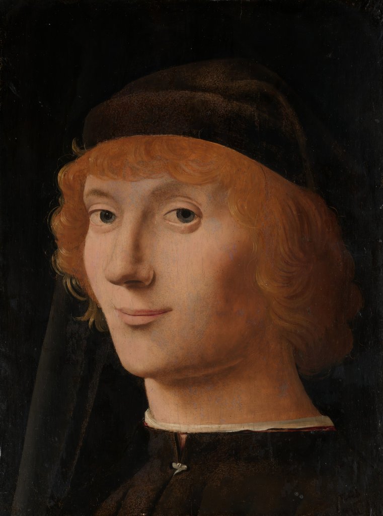 Detail of Portrait of a Young Man, ca. 1470 by Antonello da Messina