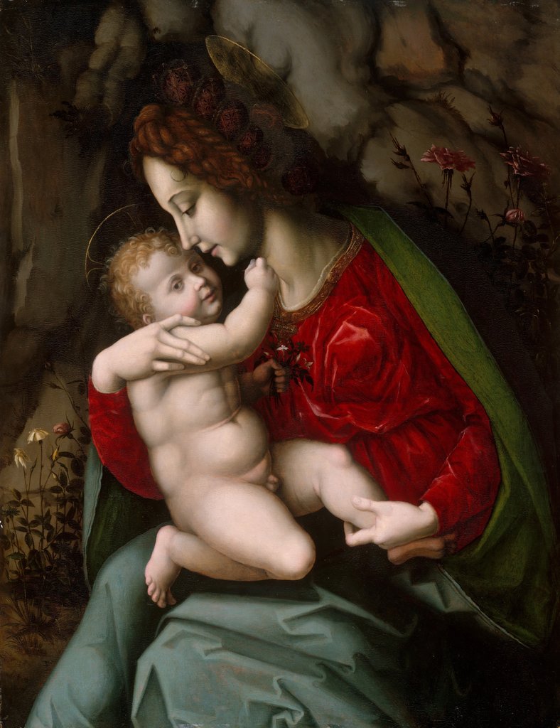 Detail of Madonna and Child, possibly early 1520s by Bacchiacca