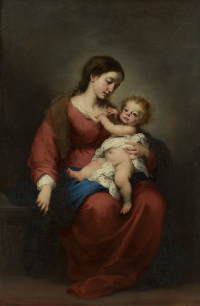 Detail of Virgin and Child, ca. 1670-72 by Bartolomé Esteban Murillo