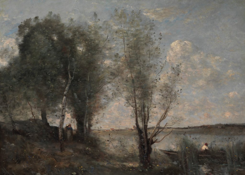 Detail of Boatman among the Reeds, ca. 1865 by Jean-Baptiste-Camille Corot