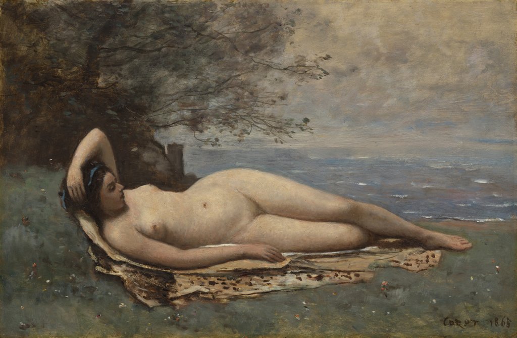Detail of Bacchante by the Sea, 1865 by Jean-Baptiste-Camille Corot