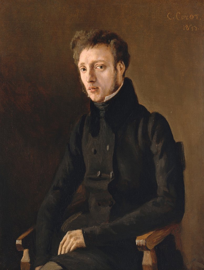 Detail of Toussaint Lemaistre, 1833 by Jean-Baptiste-Camille Corot