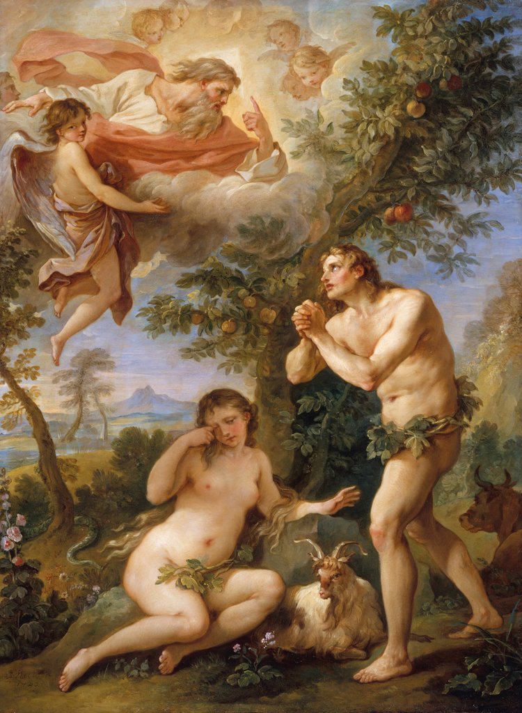 Detail of The Rebuke of Adam and Eve, 1740 by Charles-Joseph Natoire