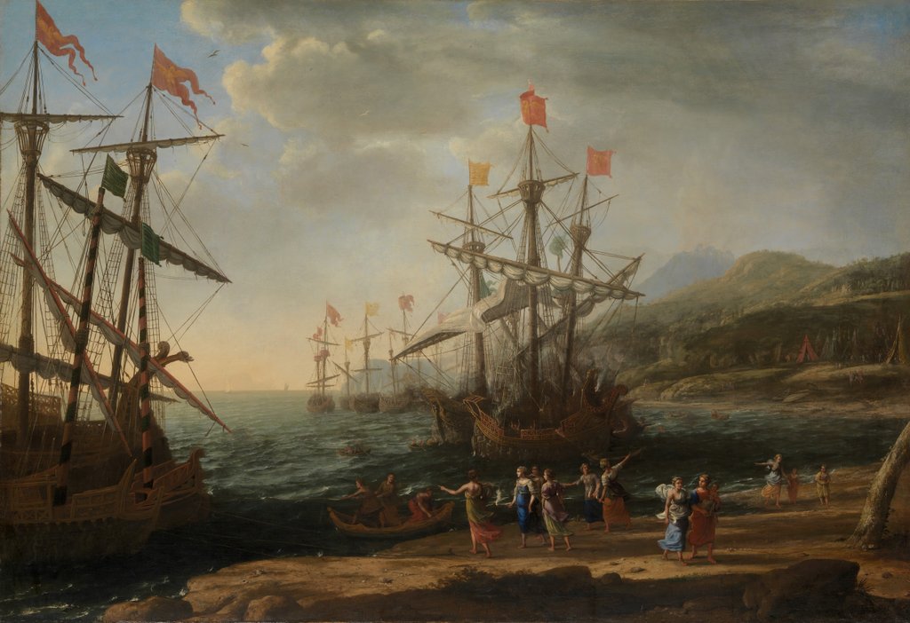 Detail of The Trojan Women Setting Fire to Their Fleet, ca. 1643 by Claude Lorrain