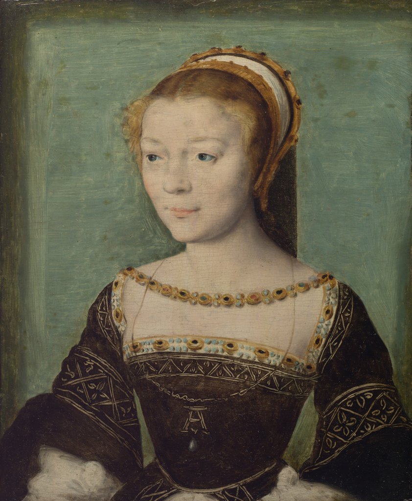 Detail of Anne de Pisseleu, Duchesse d'Etampes, ca. 1535-40 by Corneille de Lyon