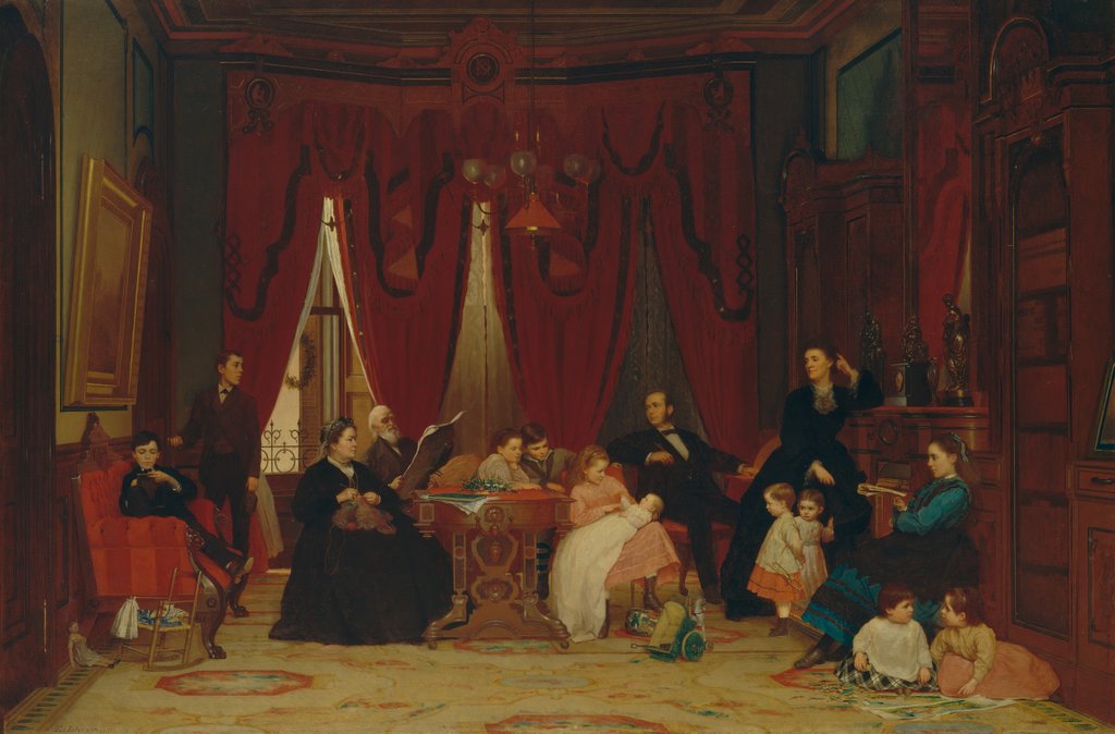 Detail of The Hatch Family, 1870-71 by Eastman Johnson