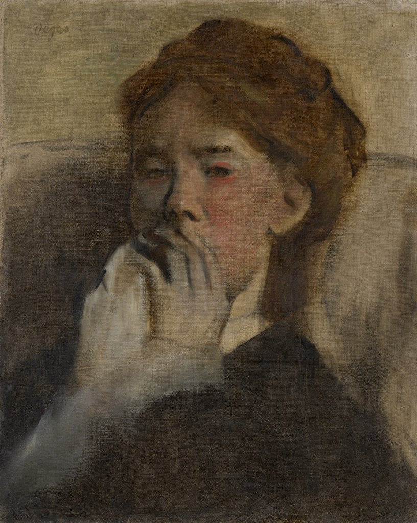 Detail of Young Woman with Her Hand over Her Mouth, ca. 1875 by Edgar Degas