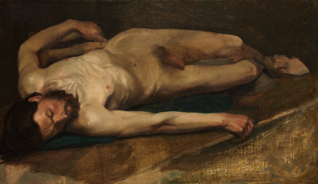 Detail of Male Nude, 1856 by Edgar Degas
