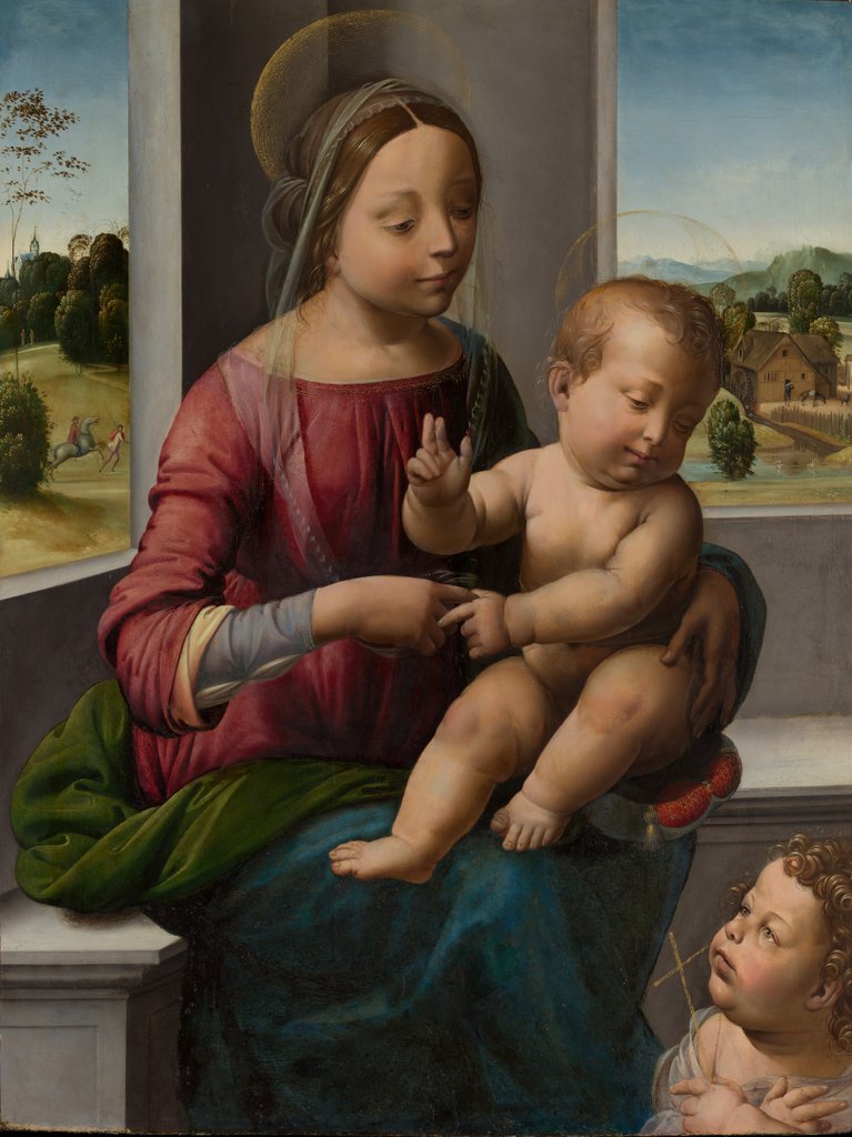 Detail of Madonna and Child with the Young Saint John the Baptist, ca. 1497 by Fra Bartolomeo