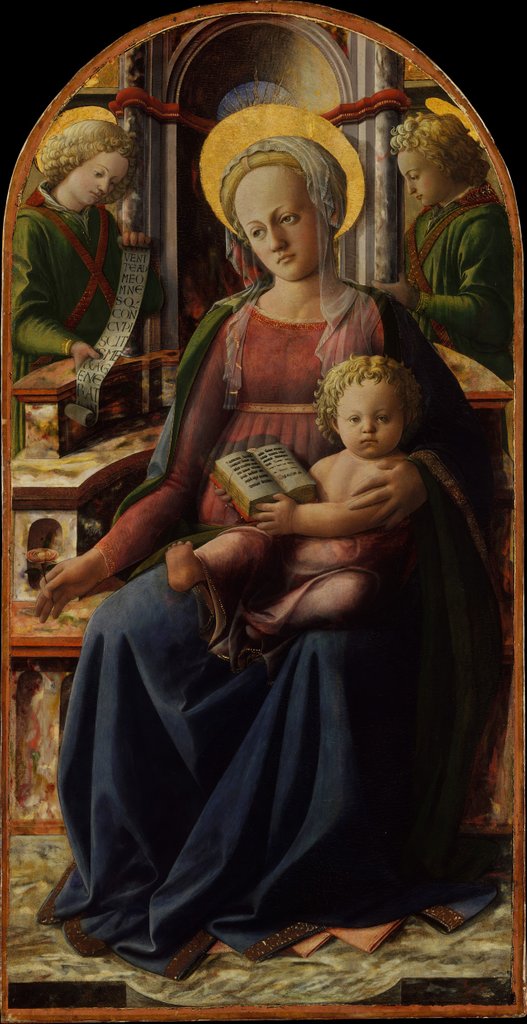 Detail of Madonna and Child Enthroned with Two Angels, ca. 1440 by Filippo Lippi