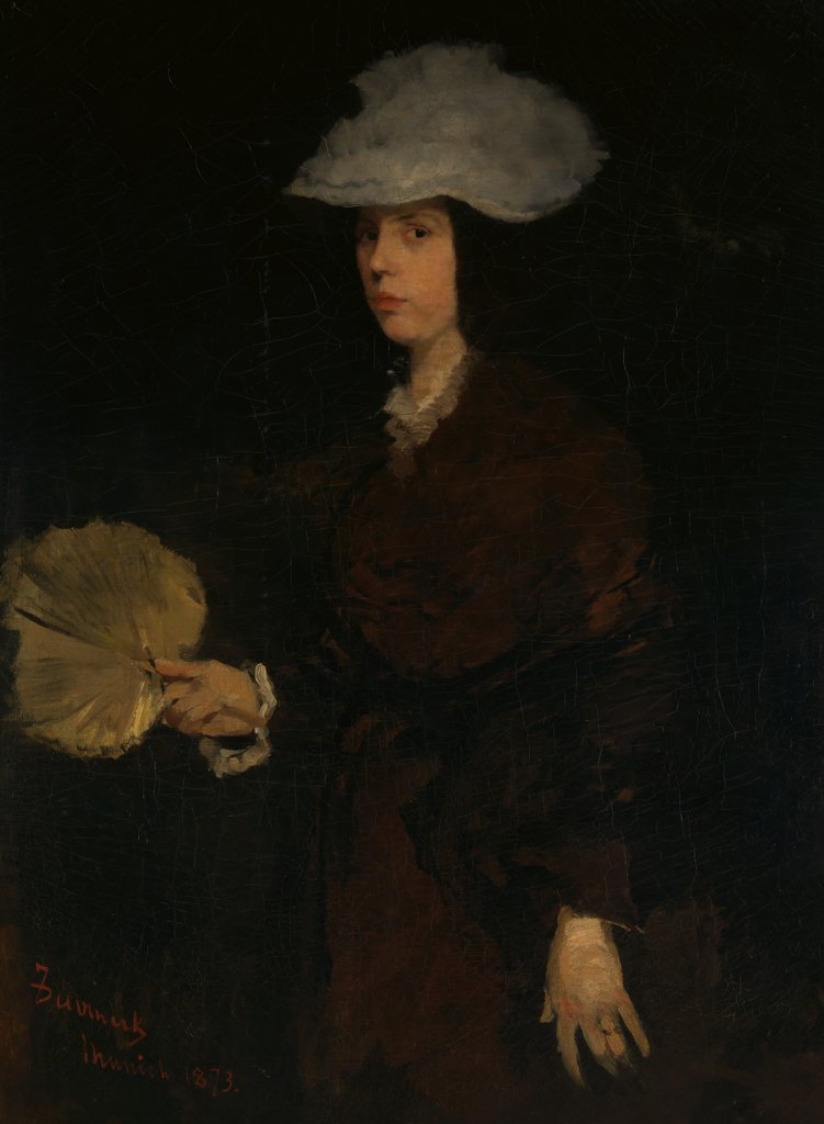 Detail of Lady with Fan, 1873 by Frank Duveneck