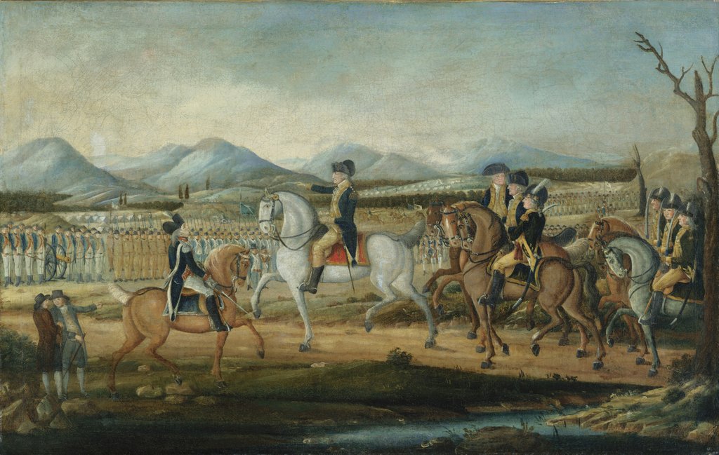 Detail of Washington Reviewing the Western Army at Fort Cumberland, Maryland, after 1795 by Frederick Kemmelmeyer