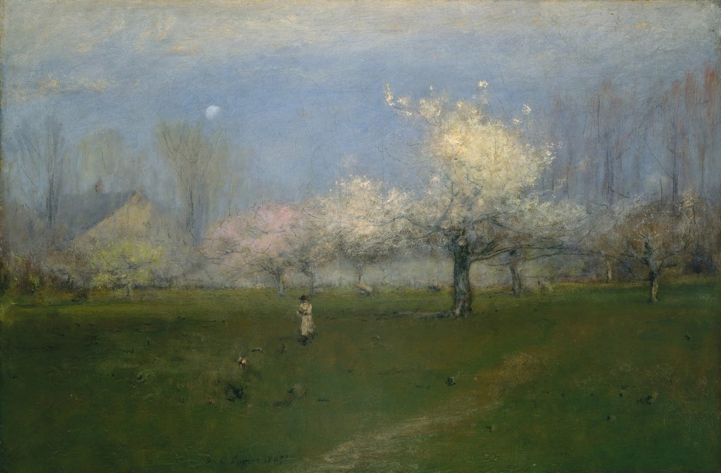 Detail of Spring Blossoms, Montclair, New Jersey, ca. 1891 by George Inness