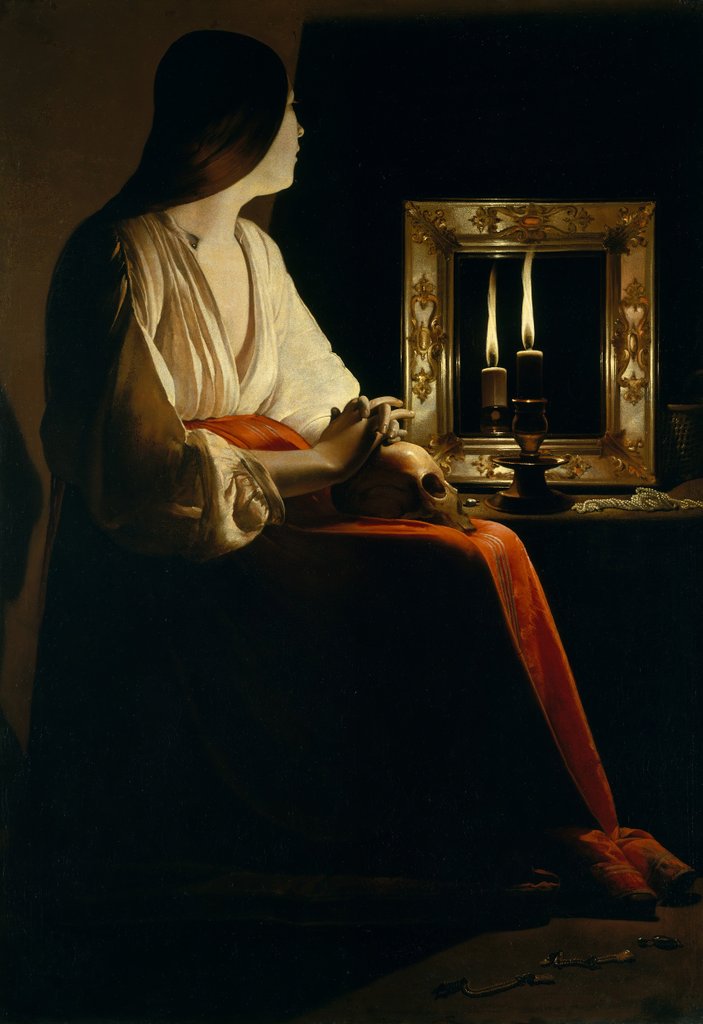 Detail of The Penitent Magdalen, ca. 1640 by Georges de la Tour
