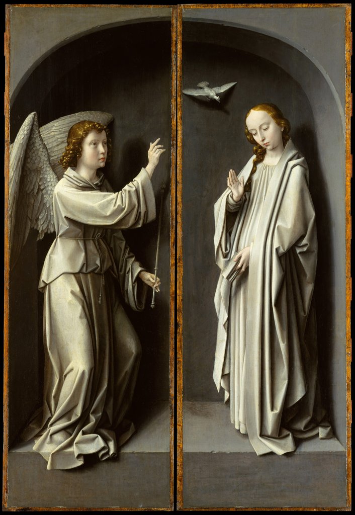 Detail of Archangel Gabriel; The Virgin Annunciate, ca. 1510 by Gerard David