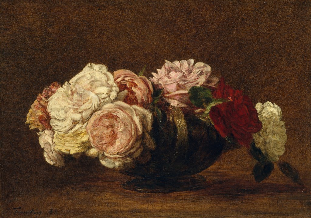 Detail of Roses in a Bowl, 1883 by Henri Fantin-Latour