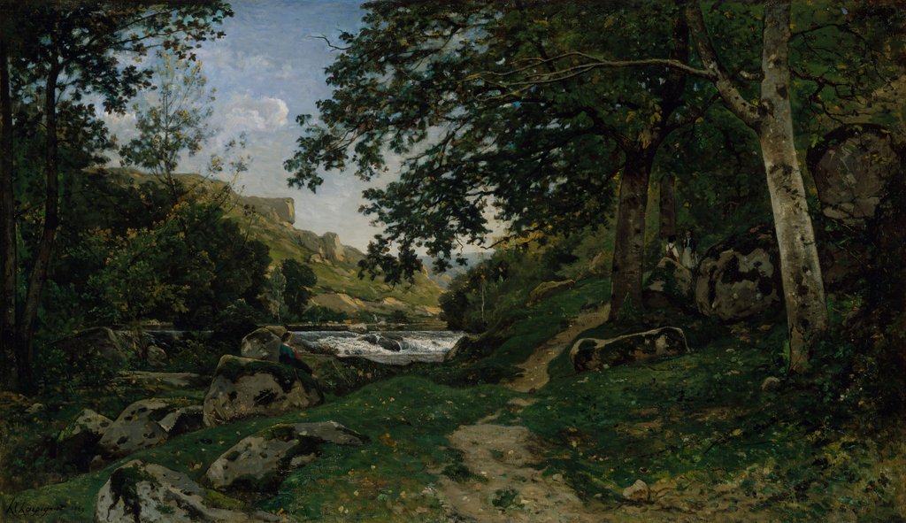Detail of The Rocky Path in the Morvan, 1869 by Henri-Joseph Harpignies