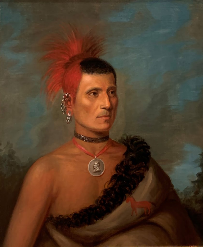 Detail of Pes-Ke-Le-Cha-Co, 1832-33 by Henry Inman