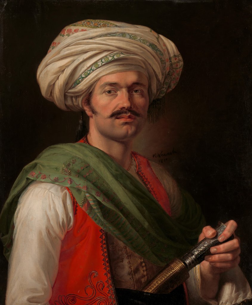 Detail of Portrait of a Mameluke, Said to Be Roustam Raza, 1810 by Émile Jean-Horace Vernet