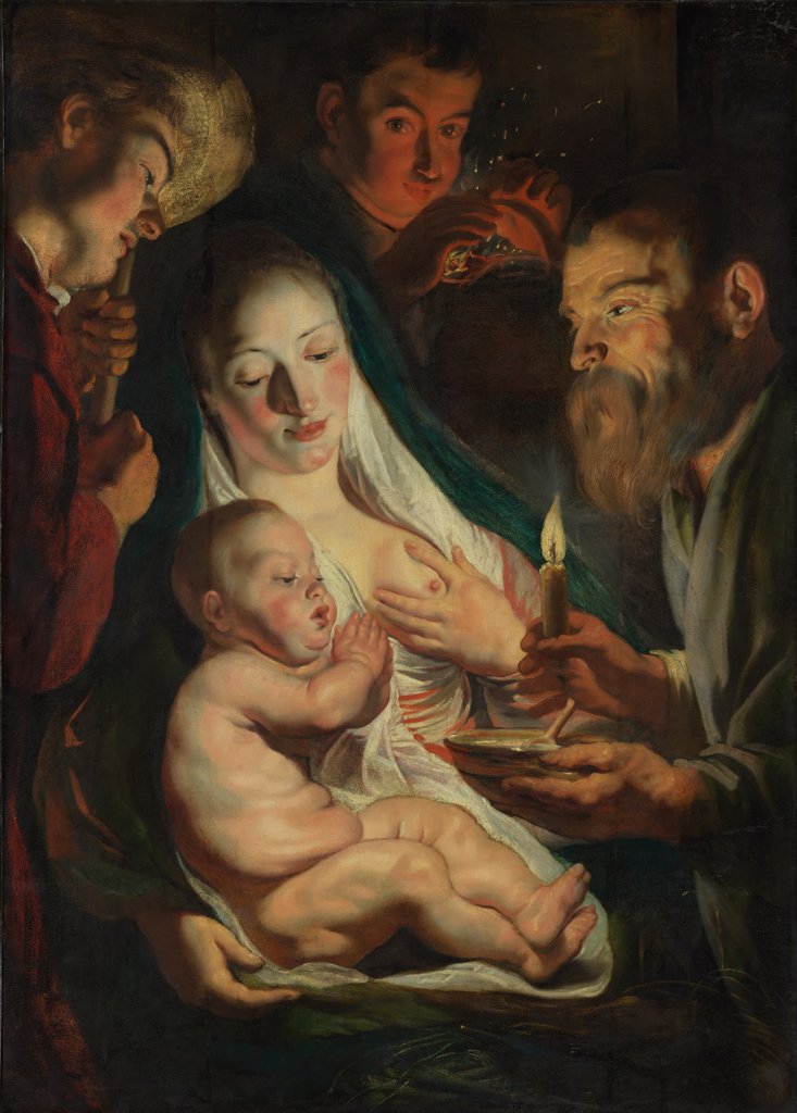 Detail of The Holy Family with Shepherds, 1616 by Jacob Jordaens