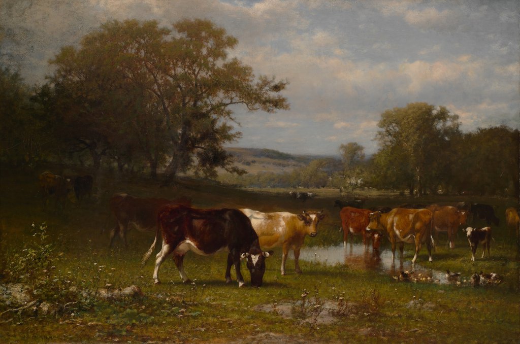 Detail of From Shifting Shade, 1887 by James McDougal Hart