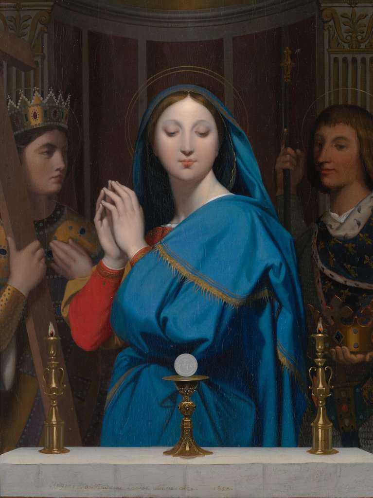 Detail of The Virgin Adoring the Host, 1852 by Jean-Auguste-Dominique Ingres