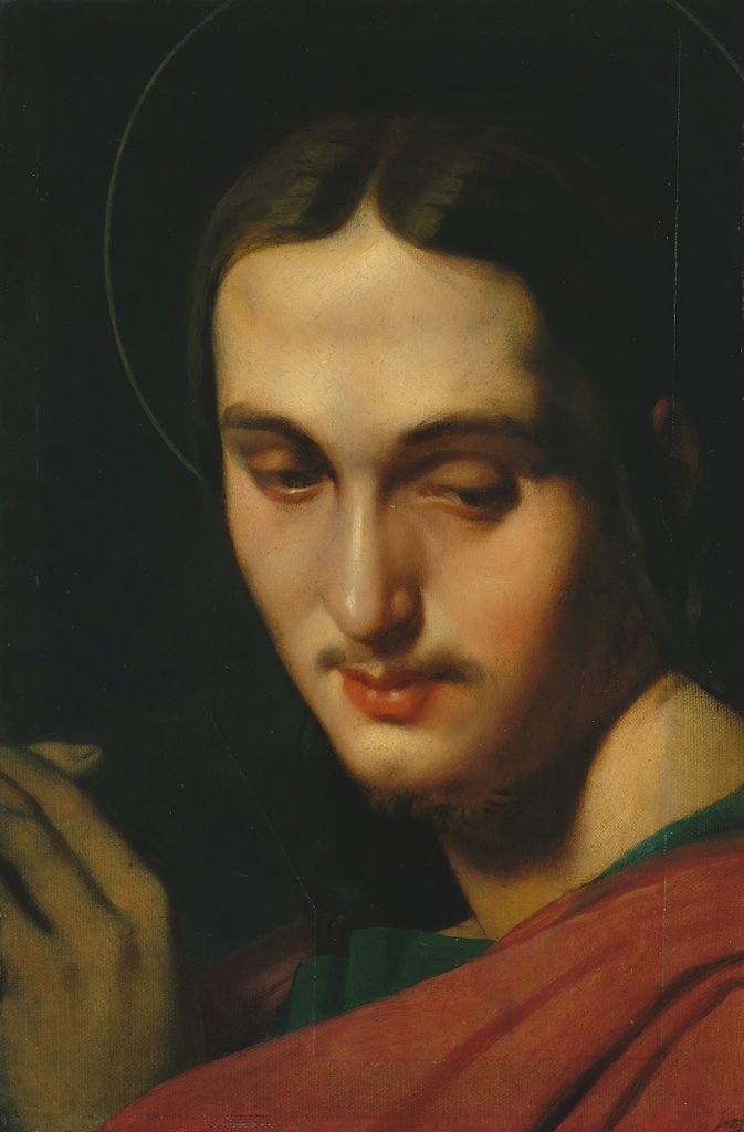 Detail of Head of Saint John the Evangelist by Jean-Auguste-Dominique Ingres