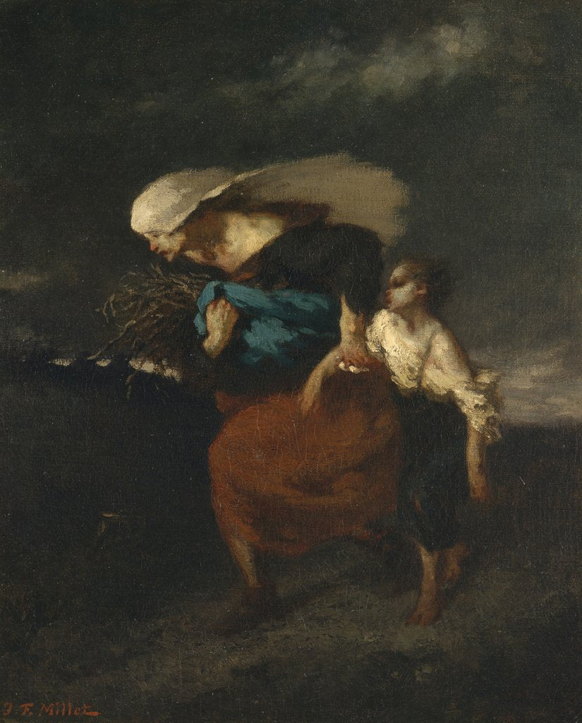 Detail of Retreat from the Storm, ca. 1846 by Jean Francois Millet