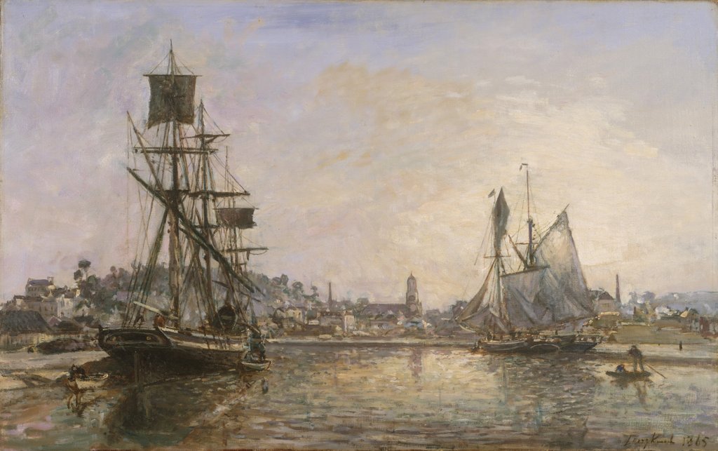 Detail of Honfleur, 1865 by Johan Barthold Jongkind