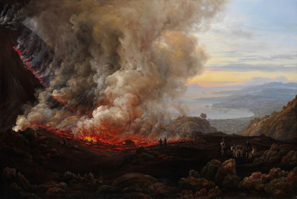 Detail of An Eruption of Vesuvius, 1824 by Johan Christian Dahl