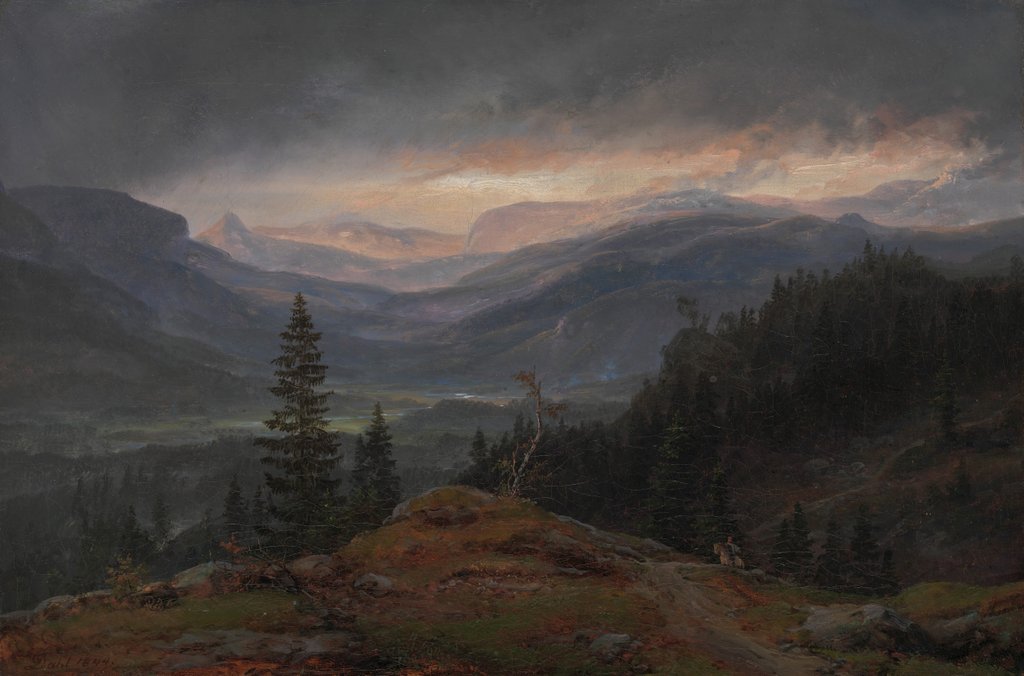 Detail of View over Hallingdal, 1844 by Johan Christian Dahl