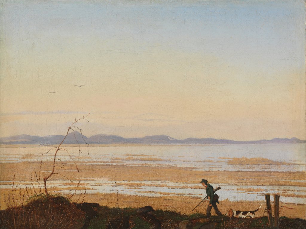 Detail of An Evening beside Lake Arresø, ca. 1837 by Johan Thomas Lundbye