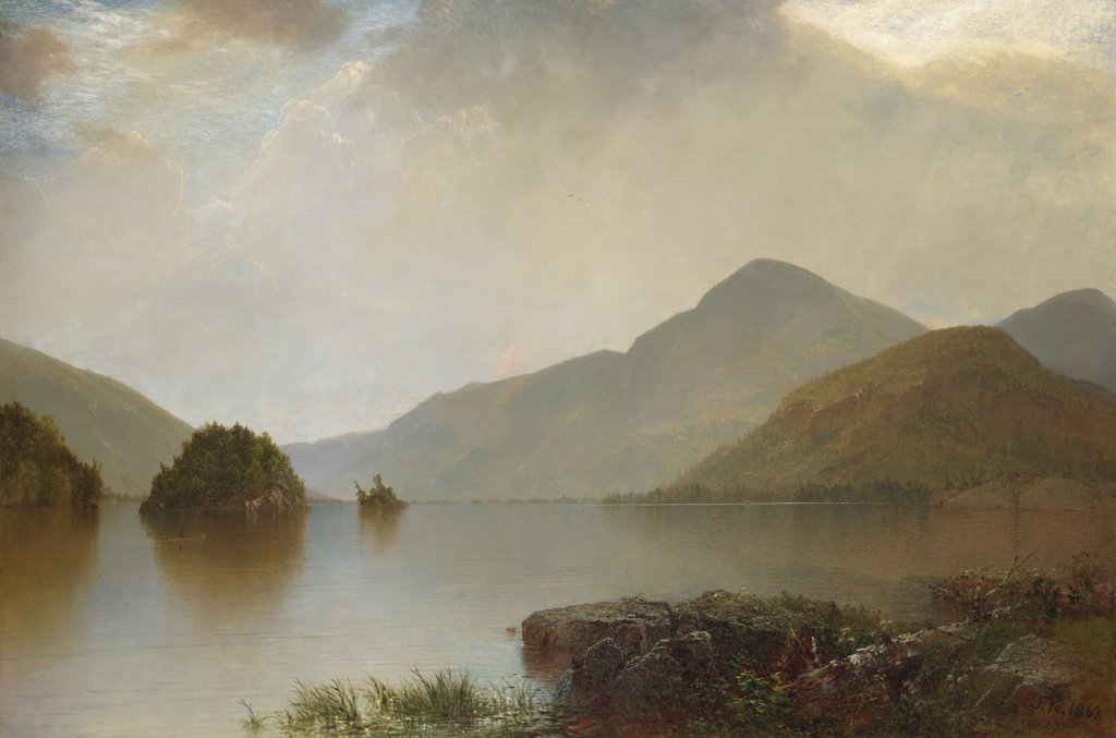 Detail of Lake George, 1869 by John Frederick Kensett