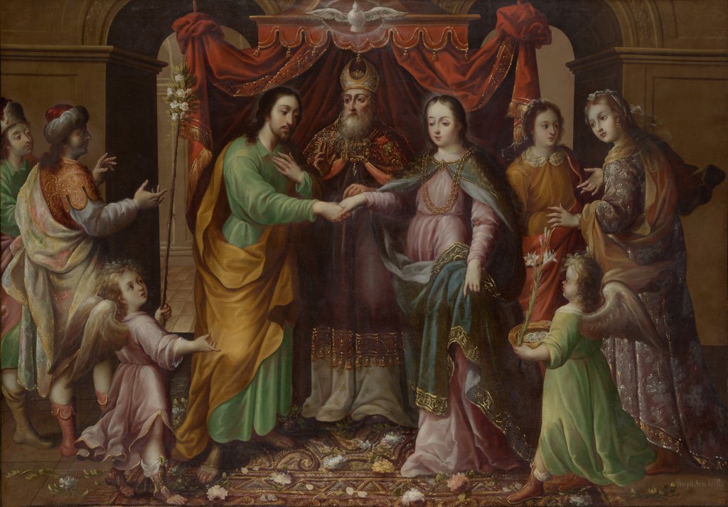 Detail of The Marriage of the Virgin, ca. 1690 by José Sánchez