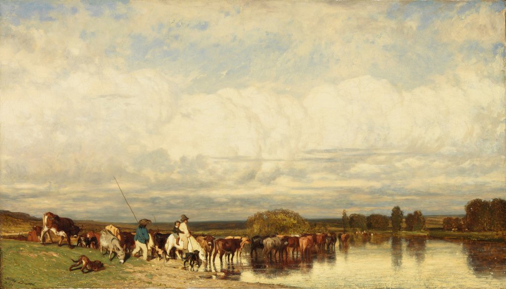Detail of Cows Crossing a Ford, 1836 by Jules Dupré