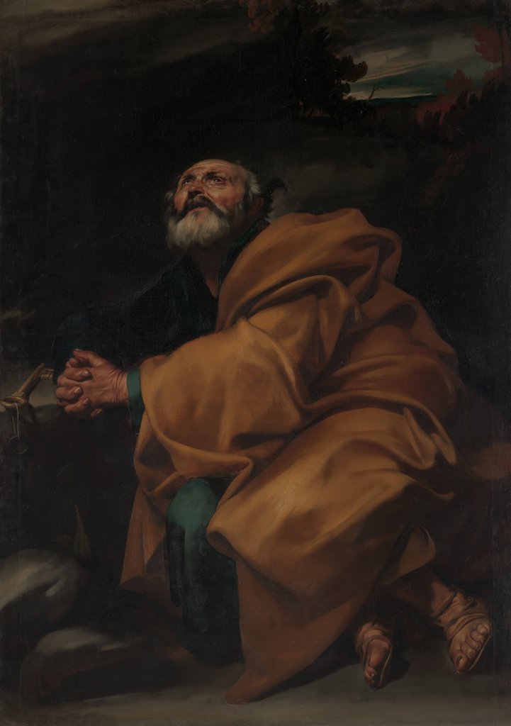 Detail of The Tears of Saint Peter, ca. 1612-13 by Jusepe de Ribera