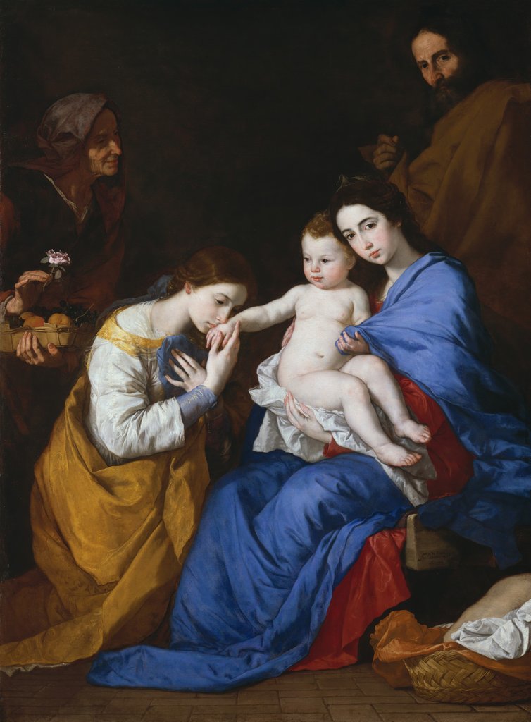 Detail of The Holy Family with Saints Anne and Catherine of Alexandria, 1648 by Jusepe de Ribera
