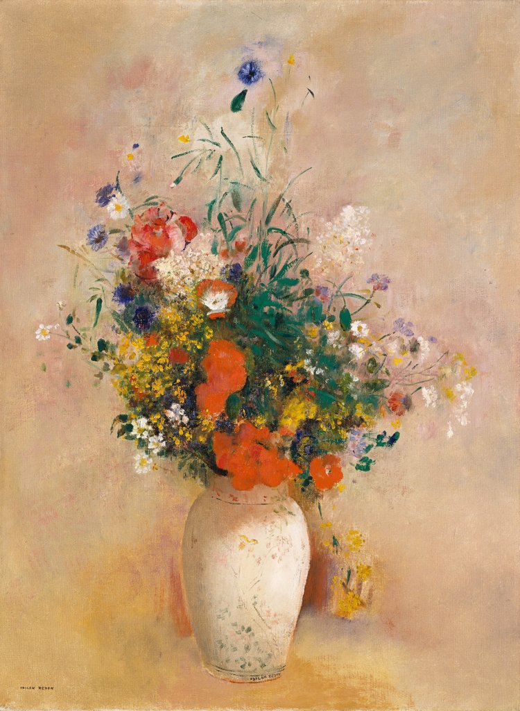 Detail of Vase of Flowers, ca. 1906 by Odilon Redon