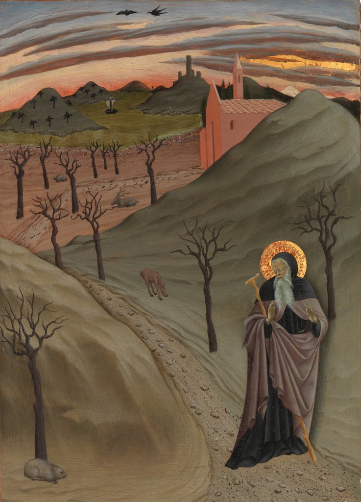 Detail of Saint Anthony the Abbot in the Wilderness, ca. 1435 by Master of the Osservanza Triptych
