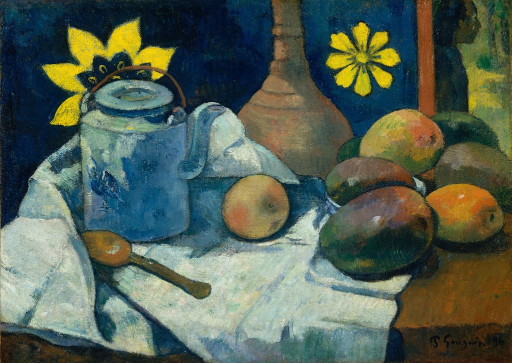 Detail of Still Life with Teapot and Fruit, 1896 by Paul Gauguin