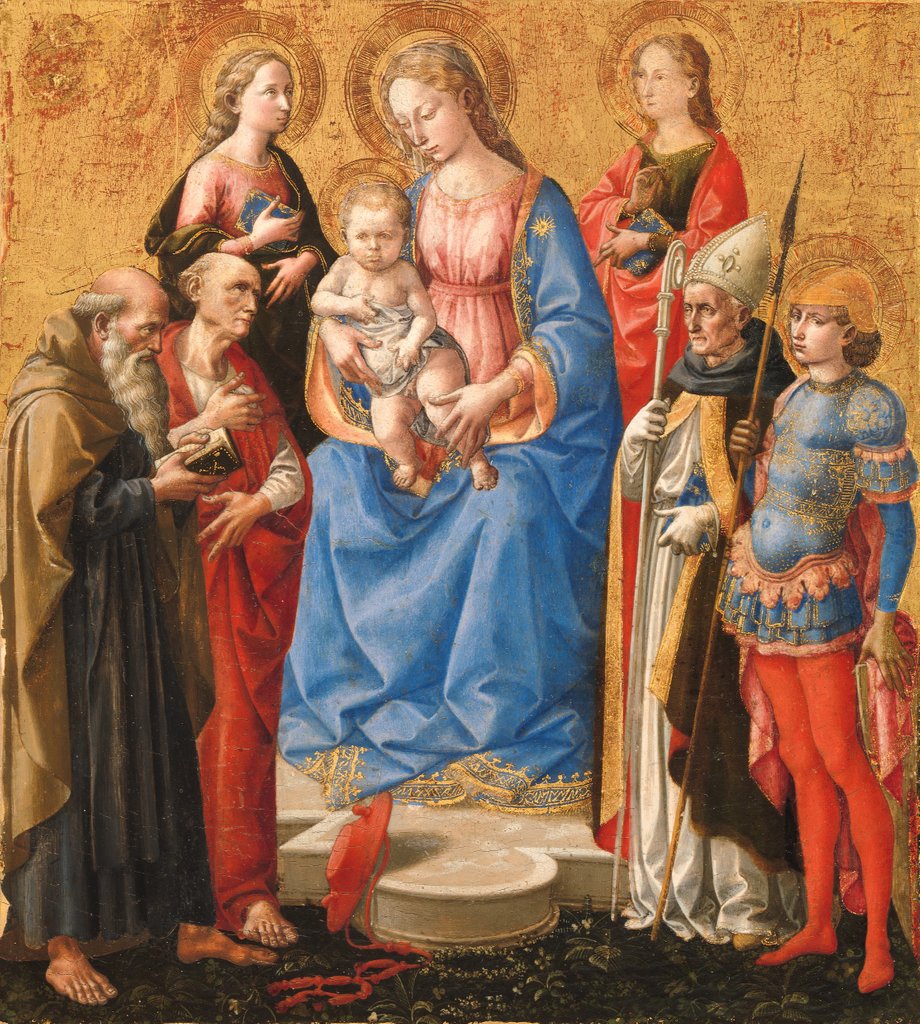 Detail of Madonna and Child with Six Saints, late 1440s by Pesello Peselli